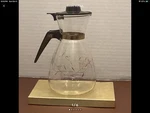Vintage Tricolette Glass 4 Cup French Dip Flameproof Coffeemaker 7"H. Fixed Price $28.95.