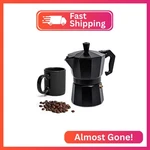 Mixpresso Black 3 Cup Moka Pot Cuban Coffee Maker, For Gas, Electric St. Fixed Price $22.43.