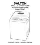 Salton Bread Machine Manual NTR440SPR, SB846, SFBM01. Fixed Price $21.99.