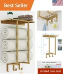 Towel With Metal Shelf And 3 Hooks, Racks For Bathroom Wall Mounte.... Fixed Price $46.66.