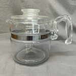 Pyrex Flameware 4-CUP Vintage Glass Coffee Percolator With Lid & Metal Filter. Fixed Price $75.00.