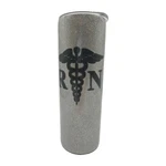 Rn Silver Skinny Tumbler Cup Stainless Steel Coffee Glitter Carla Name. Fixed Price $16.99.