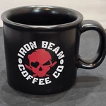 Iron Bean Coffee Company Black Ceramic Mug Red Skull Graphic Usa Cup. Fixed Price $25.19.
