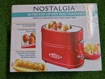 Nostalgia Retro Pop-up Toaster Fits 2 Hotdogs Buns, Adjustable Timer. Fixed Price $27.99.