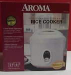 Aroma ARC-914B 8-CUP Electric Rice Cooker Food Steamer White New In Box!!. Fixed Price $29.99.
