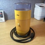 Braun KSM1 Electric Coffee Grinder, Yellow Reinhold Weiss, Germany, Vintage Euc. Fixed Price $100.00.