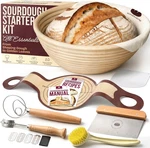 Sourdough Starter Kit, 9" Round Banneton Bread Proofing Basket Set,. Fixed Price $47.99.