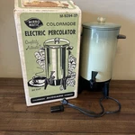 Mirro-matic Colormode Electric Percolator Avocado 22 Cup Vintage With Box!. Fixed Price $13.50.