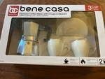 Nib Bene Casa Stovetop Espresso Coffee Maker, 3-CUP Capacity, 2 Cups & Plates. Fixed Price $15.00.