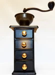 Manual Coffee Grinder Wooden Burr Mill West Germany Vintage. Fixed Price $59.99.