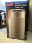 Bodum Bistro Electric Coffee Grinder NO.11160-3 Black W/red Brand New Open Box. Fixed Price $20.99.