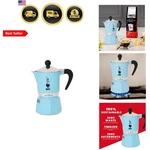Rainbow Moka Pot Light Blue, 3 Cup Stove Top Espresso Maker - Aluminum Caf.... Fixed Price $87.99.
