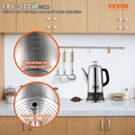 Vevor 12-CUP Electric Percolator Coffee Pot 304 Stainless Steel Maker. Fixed Price $46.99.