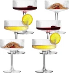 6 Pcs Ribbed Coupe Cocktail Glasses, 10 Oz Classic Old Styling Martini Set. Fixed Price $55.99.