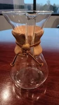 Chemex Usa Classic Pour-over Glass Coffee Maker 8-CUP Wood Collar Leather 9". Fixed Price $29.99.