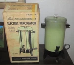 Vintage Colormode Avacado Green 22 Cup Electric Coffee Percolator C-9293-37 Box. Fixed Price $35.99.
