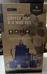 Stansport Enamel Percolator Coffee Pot & 4 Mug Set. Fixed Price $25.90.