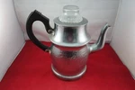 Vintage Sona - 4 Cup Coffee Pot Percolator England Pounded Aluminum Gd Con. Fixed Price $49.99.