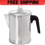 Heavy Duty Stove Top Percolator Coffee Pot Maker Aluminum Steel 9-CUP. Fixed Price $26.60.