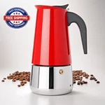 Mixpresso Red 9 Cup Greca Stovetop Espresso Pot 450ML/15OZ, Moka With Coffee. Fixed Price $33.39.