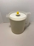 Tupperware Pitcher 1.5 Quart Clear White Lid And Yellow Push Button / 1575-7. Fixed Price $13.00.