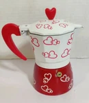 Italmax Espresso Coffee Maker Red And White Hearts 3 Cup. Fixed Price $17.00.