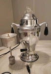 Vtg Forman Family 4MATIC Chrome Percolator Coffee Pot 12" Usa - Corded & Works. Fixed Price $49.99.