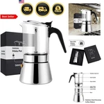 Coffee Maker Moka Pot Espresso Stovetop Stainless Steel 4 6 9 Cups. Fixed Price $92.67.