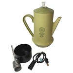 Vintage West Bend 9 Cup Automatic Percolator Avocado Green Floral Complete Works. Fixed Price $38.00.