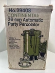 West Bend Continental 36 Cup Automatic Party Percolator No. 39408- Complete. Fixed Price $28.88.