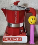 Red Pedrini Moka Pot/coffee Maker Aluminum Stove Top Percolator Aroma Color. Fixed Price $19.99.