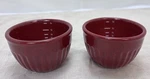 Set Of 2 Two Paula Dean Red Speckled Measuring Bowls Cranberry 1-CUP Ramekin. Fixed Price $16.00.
