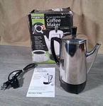 Presto Stainless Steel Coffee Maker, Classic Percolator, Easy Pour - Good Cond.. Fixed Price $32.99.