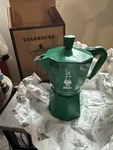 Starbucks Bialetti Italy Moka Express Pot 6 Cups 270ML / 9.1OZ Green, New In Box. Fixed Price $129.00.