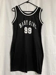 Women Baby Girl Jersey Dress,night Wear, Large,poly, Black/white (H-1274). Fixed Price $18.00.