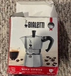 Bialetti 3 Cup Moka Express Stovetop Espresso Coffee Maker Pot 4.4OZ. Fixed Price $25.00.