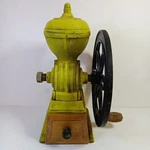 Vintage Kalita Dial Mill Yellow Cast Iron Wood Drawer Crank Coffee Grinder. Fixed Price $93.59.