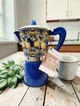 New Brandani 9 Cups Espresso Italian Coffee Maker Aluminum Moka Pot Blue/yellow. Fixed Price $58.00.