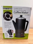*read* Presto 02815 Cordless Coffee Maker Stainless Steel Percolator Black. Fixed Price $89.99.