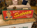 Rare Reach For Sunbeam Bread Energy Packed 42" X 14" Metal Sign Mint New. Fixed Price $179.95.
