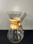 Vintage Chemex Glass Pyrex Coffee Carsfe Pour Over Drip Filter Maker 9"T. Fixed Price $39.99.