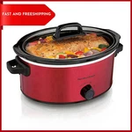 Hamilton Beach Kitchen 6 Quart Slow Cooker Crock Pot Healthy Home Cooking, Red. Fixed Price $68.96.